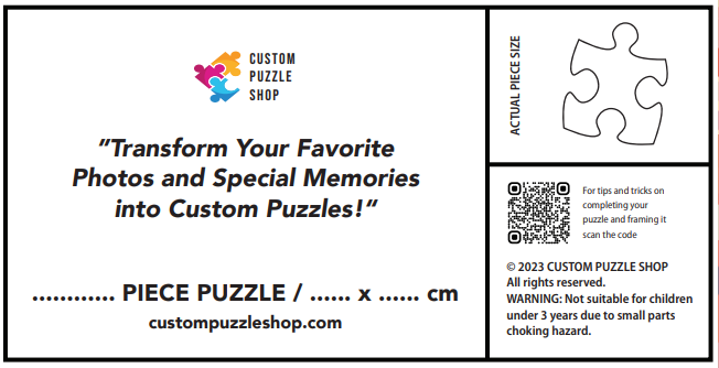 Custom Puzzle Shop Gift Certificate